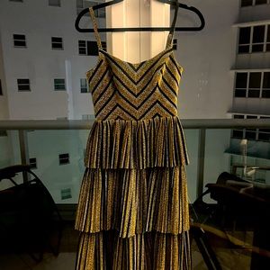 XS Dress the Population Fit and Flare Cocktail Dress.